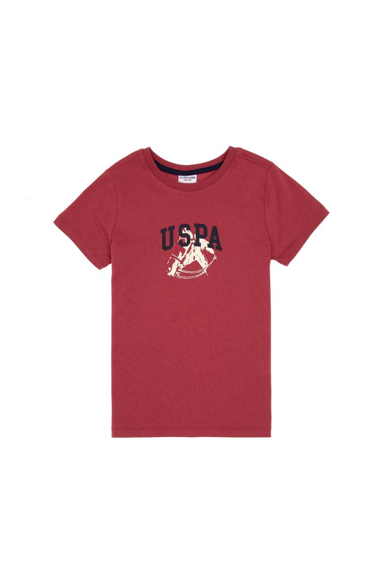 Erkek Çocuk Vişne Bisiklet Yaka Tişört