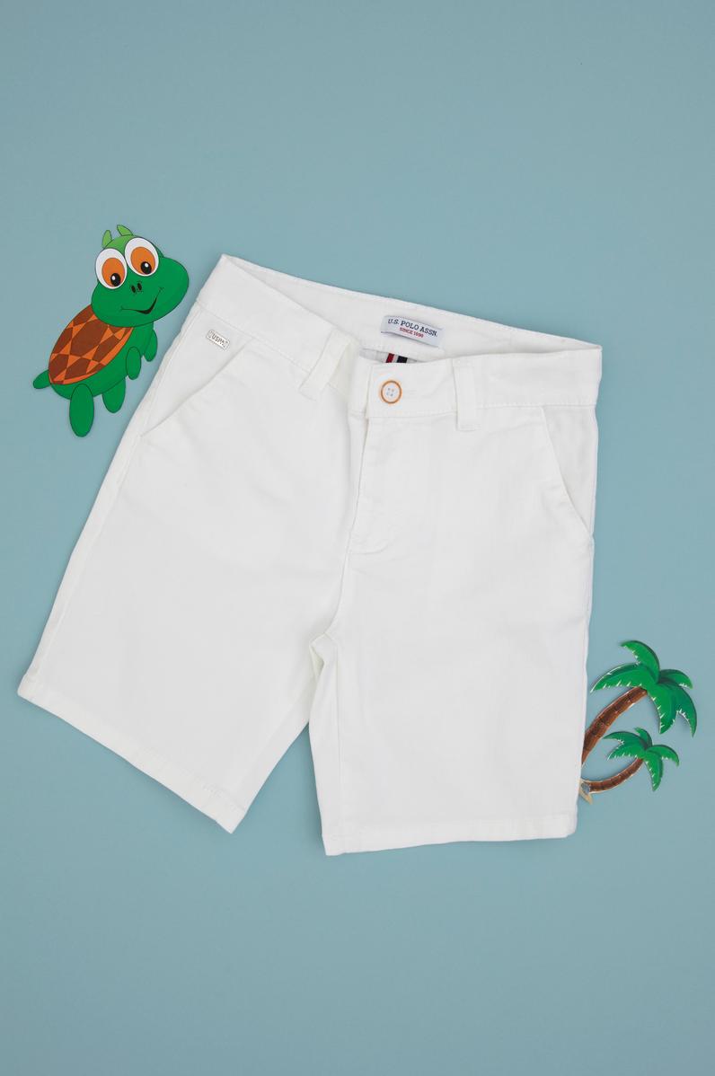 Erkek Çocuk Beyaz Dokuma Şort
