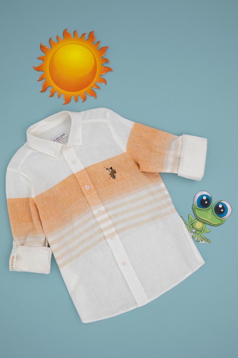 Erkek Çocuk Turuncu Uzun Kollu Gömlek