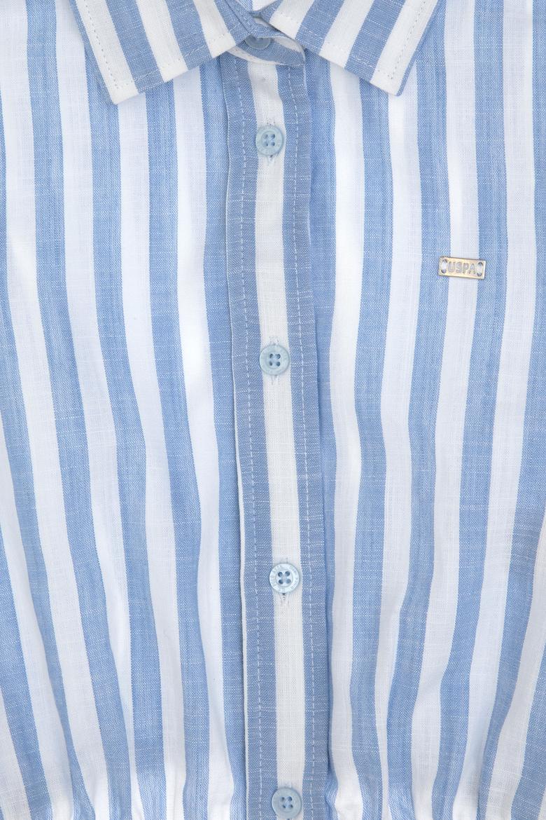 Kız Çocuk Mavi Çizgili Kolsuz Gömlek - 50306618022