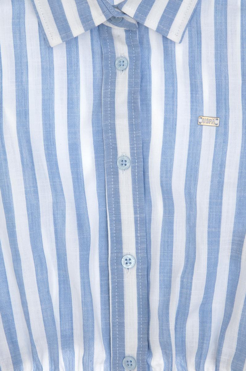 Kız Çocuk Mavi Çizgili Kolsuz Gömlek