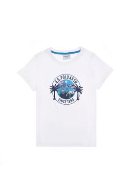 Erkek Çocuk Beyaz Bisiklet Yaka Tişört - 50300924028