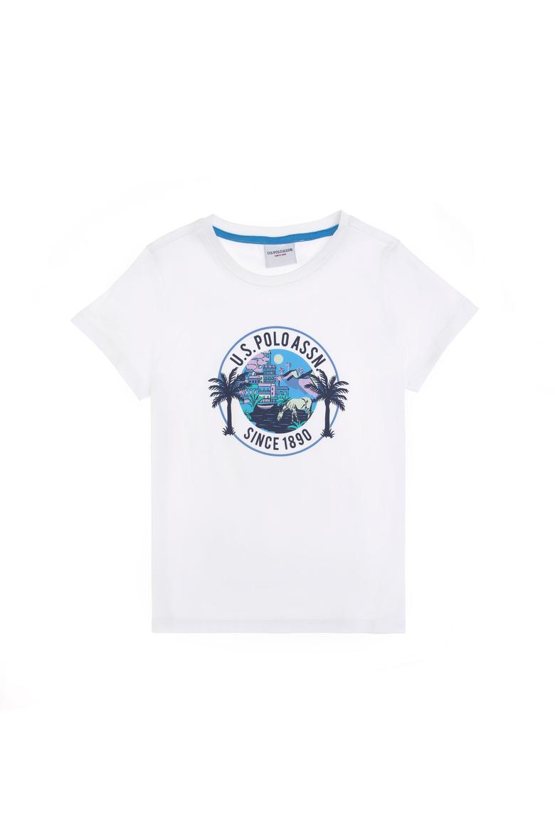 Erkek Çocuk Beyaz Bisiklet Yaka Tişört - 50300924028