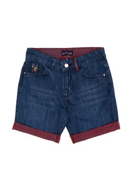 Erkek Çocuk Bordo Jean Şort - 50304276004