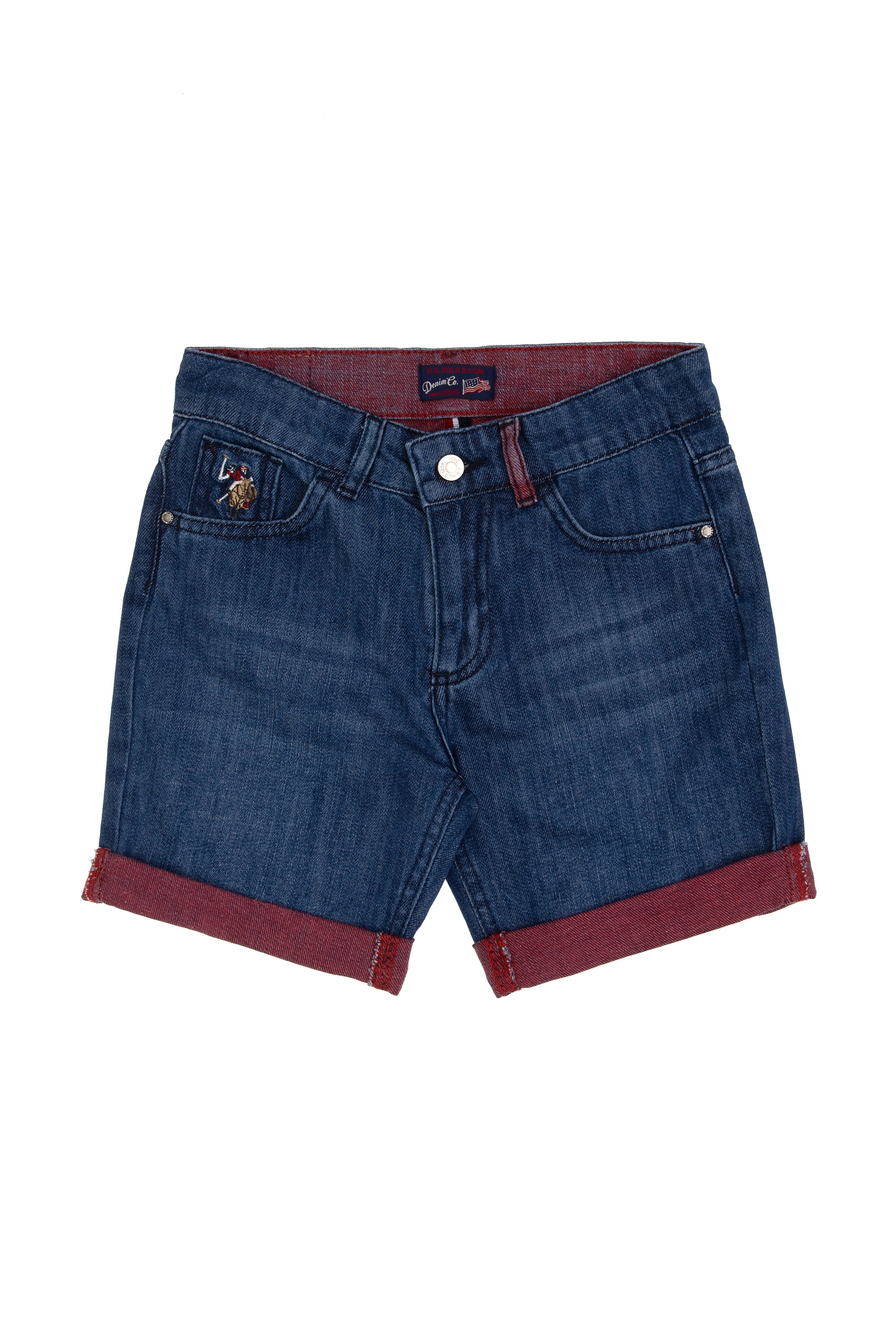 Erkek Çocuk Bordo Jean Şort