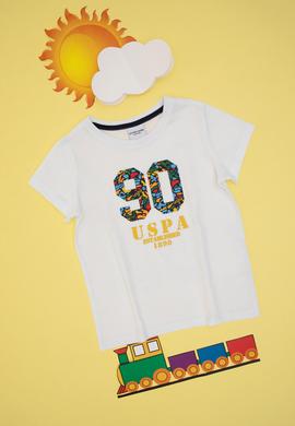 Erkek Çocuk Beyaz Bisiklet Yaka Tişört - 50307268006