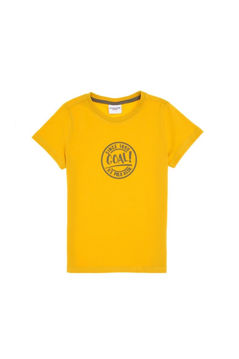 Erkek Çocuk Sarı Bisiklet Yaka Tişört