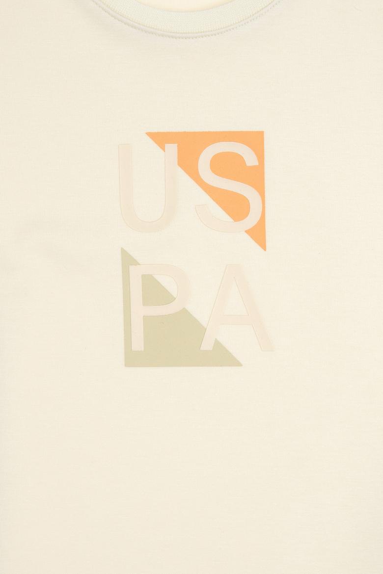 Erkek Çocuk Krem Comfort Bisiklet Yaka Tişört - 50299902020