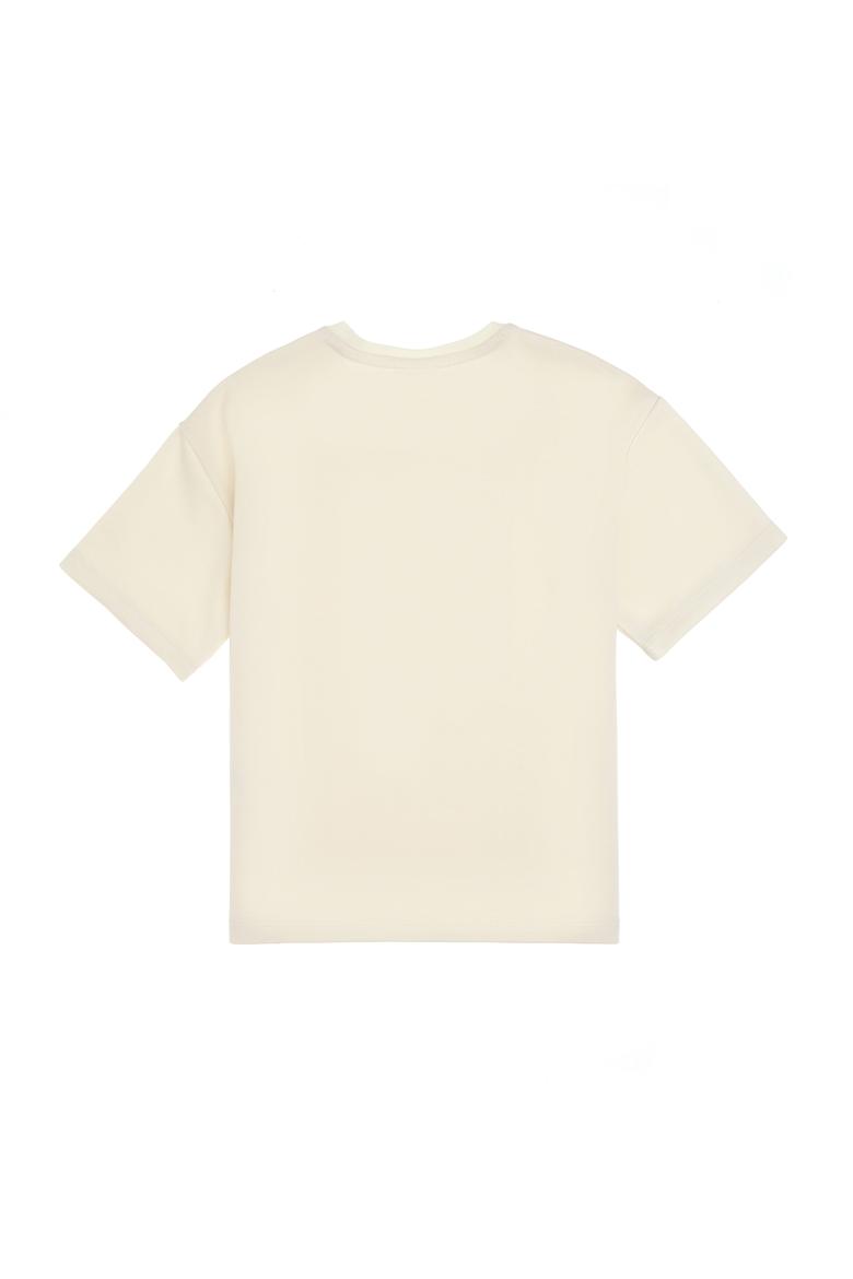 Erkek Çocuk Krem Comfort Bisiklet Yaka Tişört - 50299902020