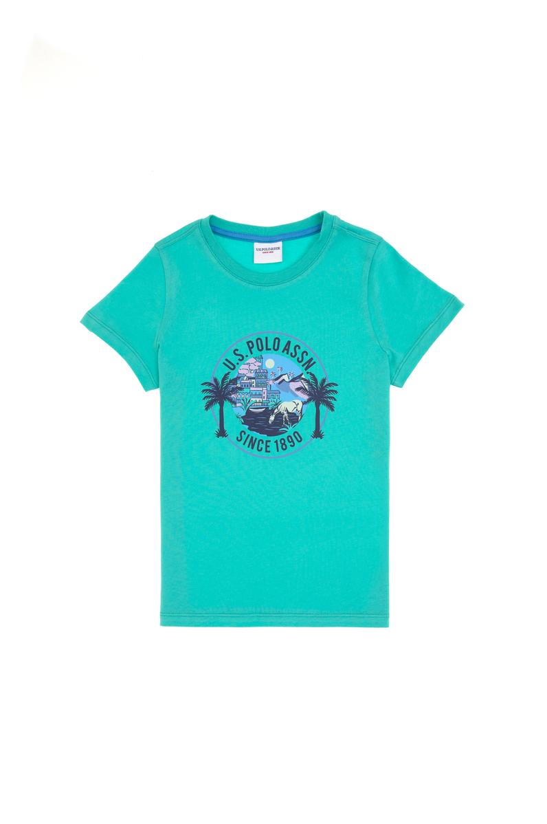 Erkek Çocuk Mint Bisiklet Yaka Tişört