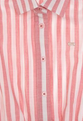 Kız Çocuk Pembe Çizgili Kolsuz Gömlek - 50306618001