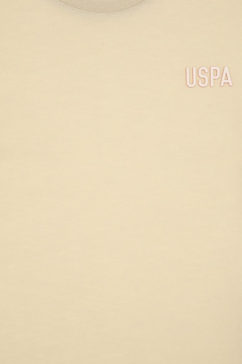 Erkek Çocuk Açık Haki Oversize Bisiklet Yaka Tişört - 50307154032