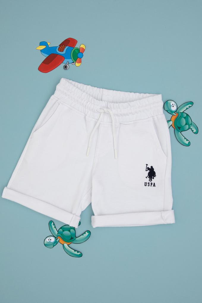 Erkek Çocuk Beyaz Örme Şort