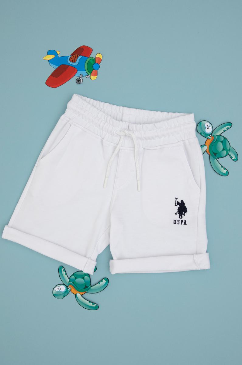 Erkek Çocuk Beyaz Örme Şort