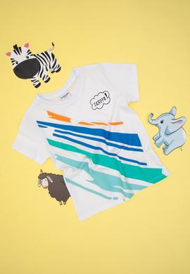 Erkek Çocuk Beyaz Bisiklet Yaka Tişört - 50307143008