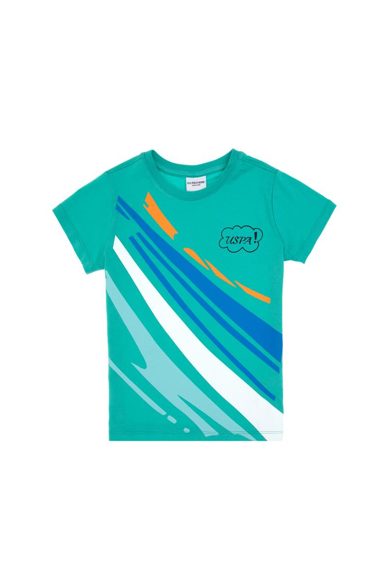 Erkek Çocuk Mint Bisiklet Yaka Tişört