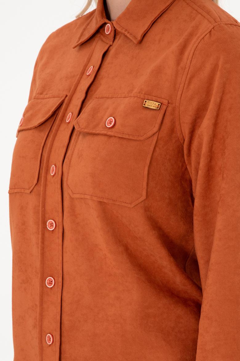 Kadın Kiremit Uzun Kollu Gömlek - 50276560004