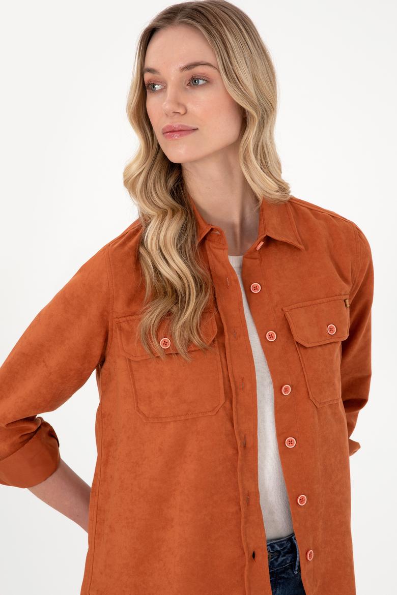 Kadın Kiremit Uzun Kollu Gömlek - 50276560004