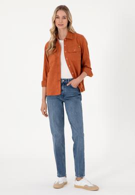 Kadın Kiremit Uzun Kollu Gömlek - 50276560004