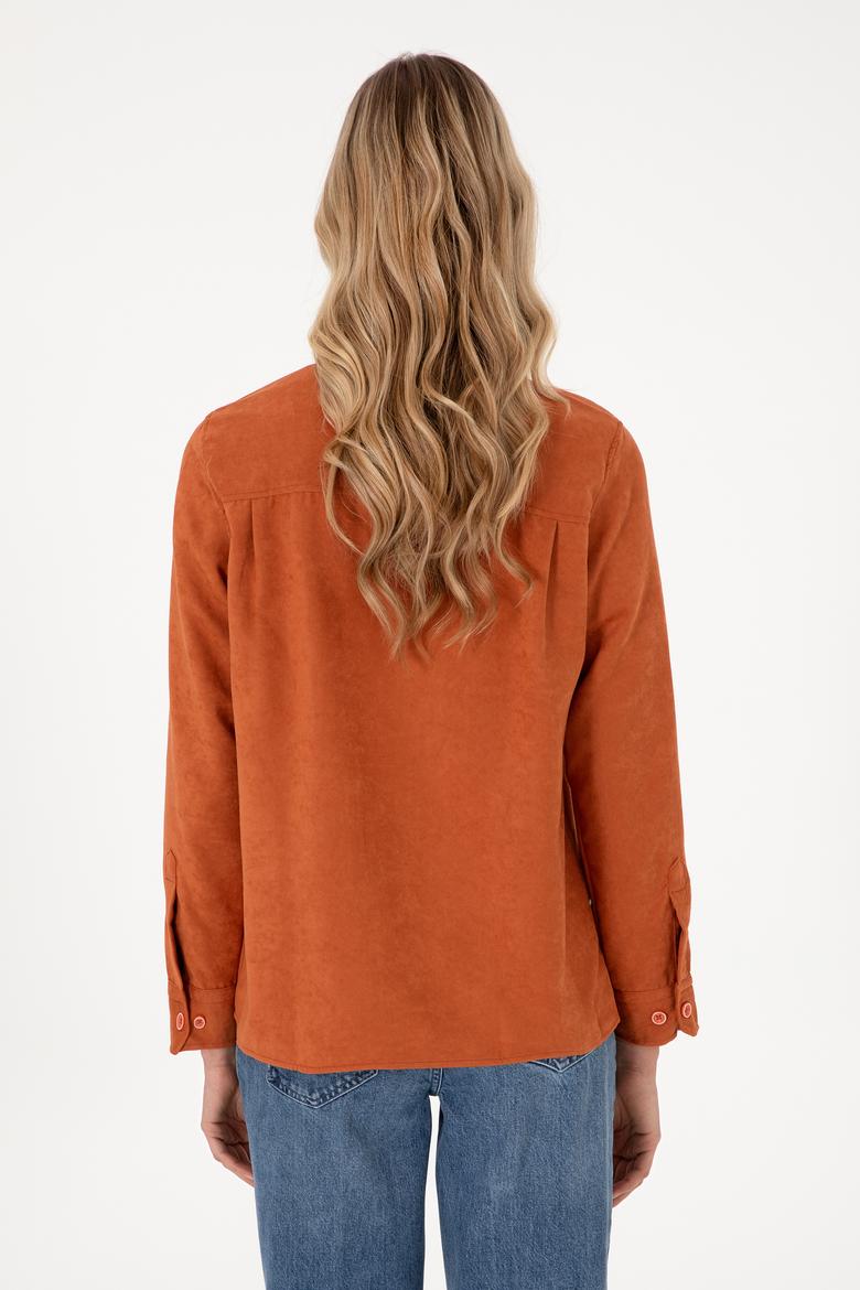 Kadın Kiremit Uzun Kollu Gömlek - 50276560004