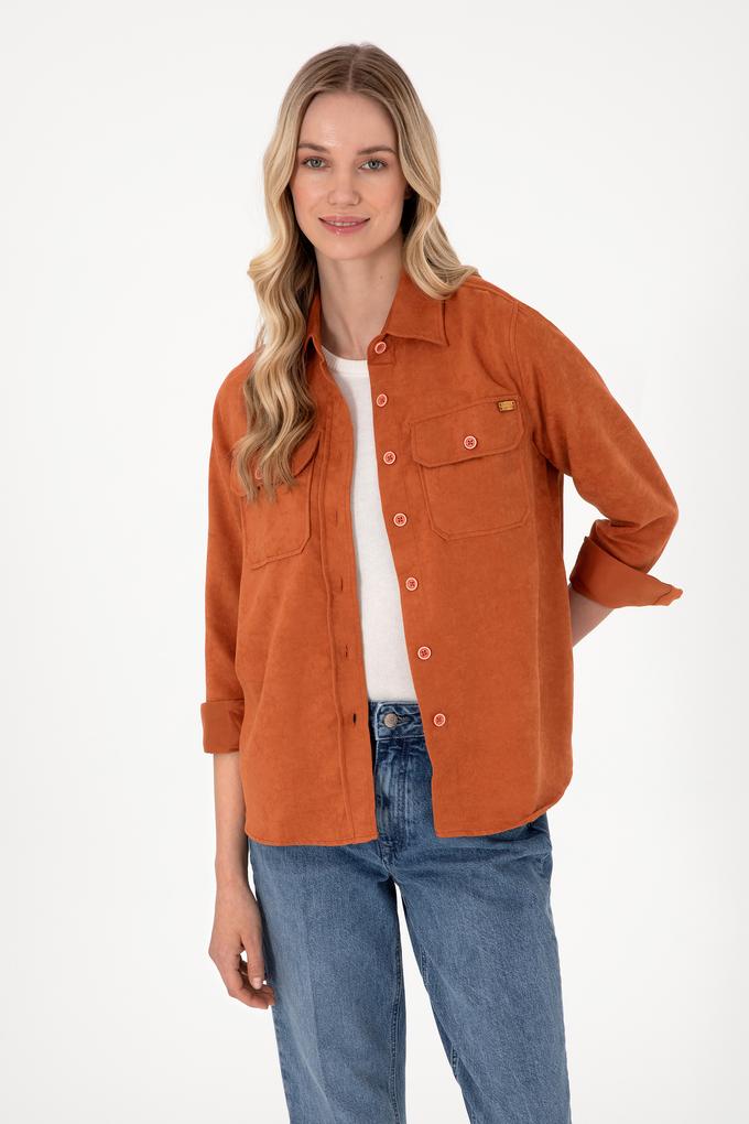 Kadın Kiremit Uzun Kollu Gömlek