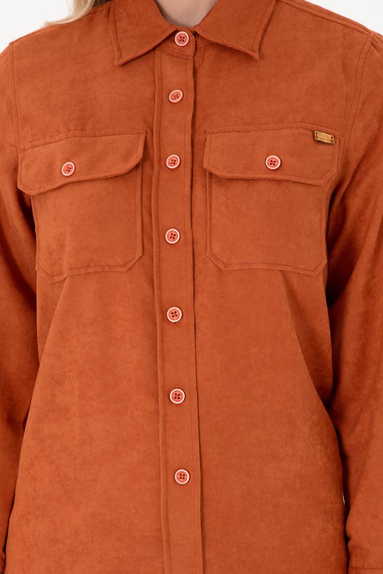 Kadın Kiremit Uzun Kollu Gömlek - 50276560004