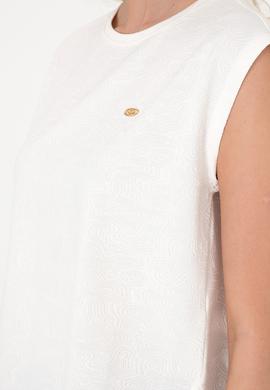 Kadın Ekru Kolsuz Bisiklet Yaka Tişört - 50307288006