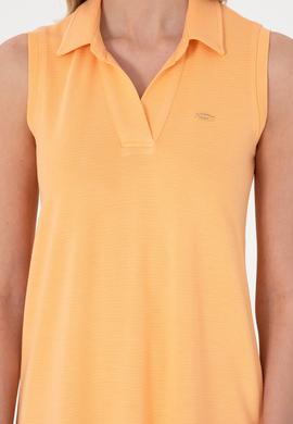 Kadın Turuncu Polo Yaka Midi Boy Örme Elbise - 50300674005