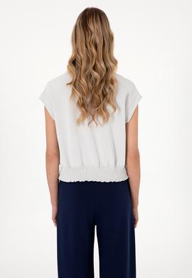 Kadın Taş Modal Karışımlı Kısa Kollu Polo Yaka Sweatshırt - 50300763015