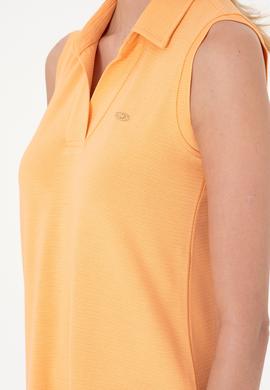 Kadın Turuncu Polo Yaka Midi Boy Örme Elbise - 50300674005