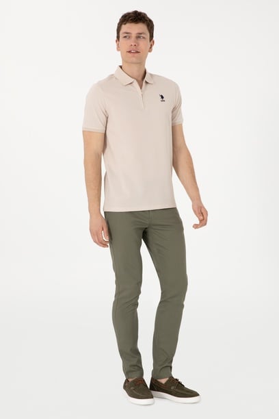 Erkek Koyu Haki Slim Fit Kanvas Pantolon