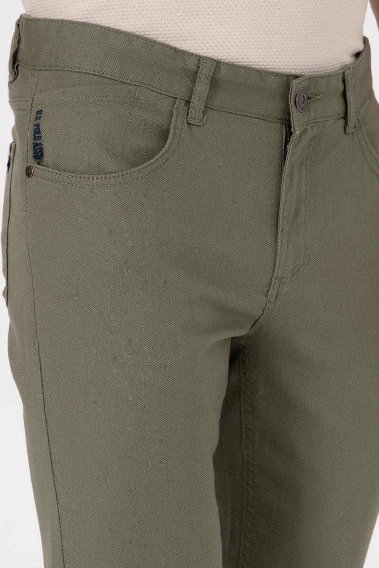 Erkek Koyu Haki Slim Fit Kanvas Pantolon - 50309119241
