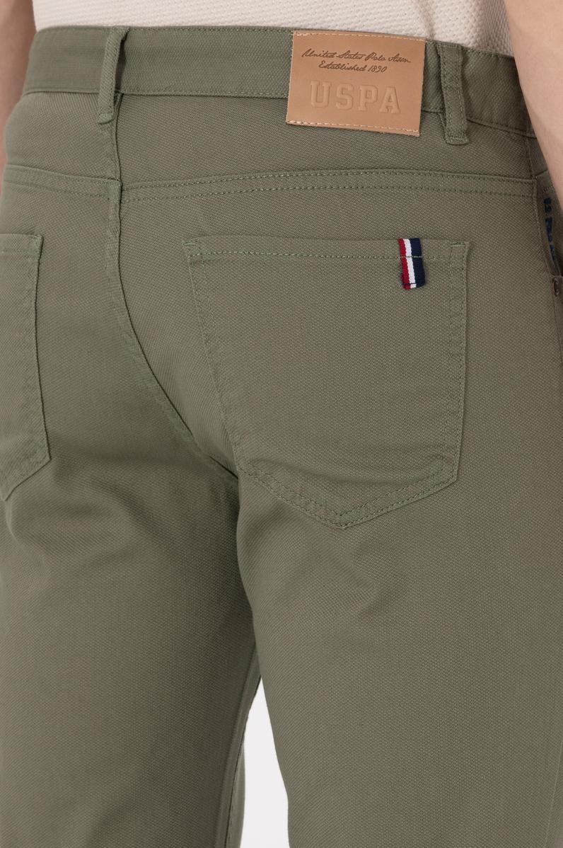 Erkek Koyu Haki Slim Fit Kanvas Pantolon