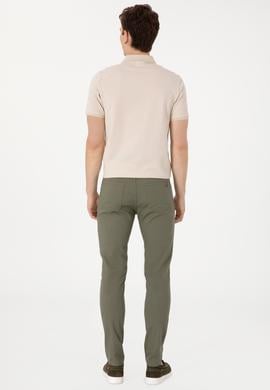 Erkek Koyu Haki Slim Fit Kanvas Pantolon - 50309119241