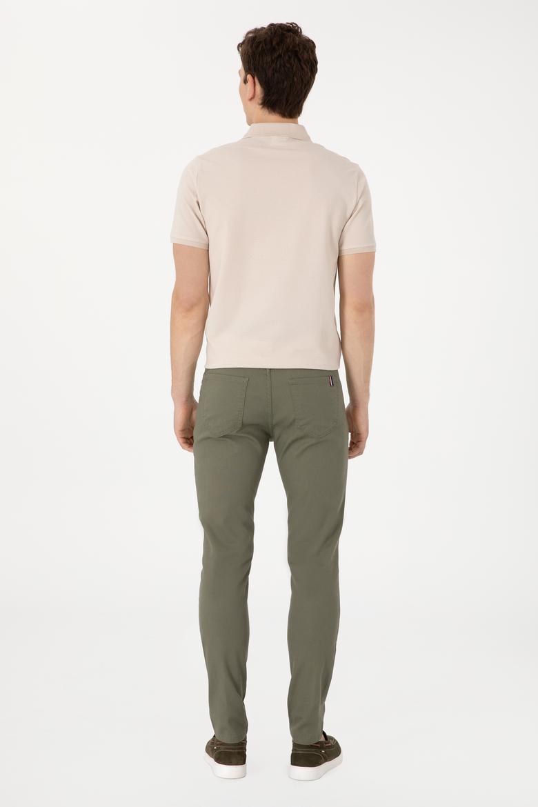Erkek Koyu Haki Slim Fit Kanvas Pantolon - 50309119241