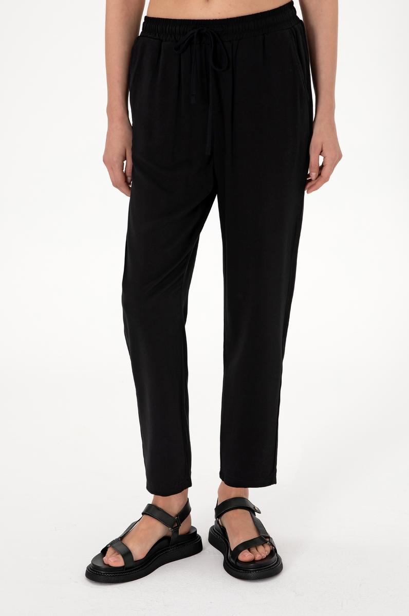 Kadın Siyah Harem Fit Kanvas Pantolon
