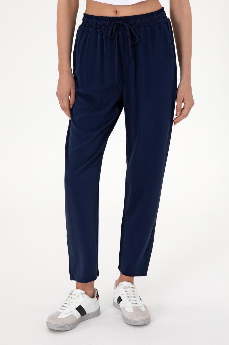 Kadın Lacivert Harem Fit Kanvas Pantolon