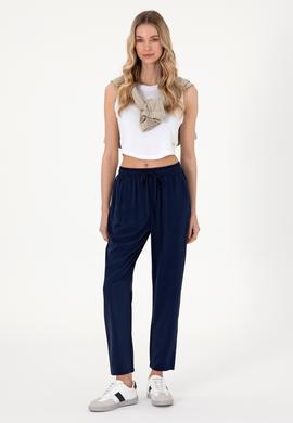 Kadın Lacivert Harem Fit Kanvas Pantolon - 50306423004