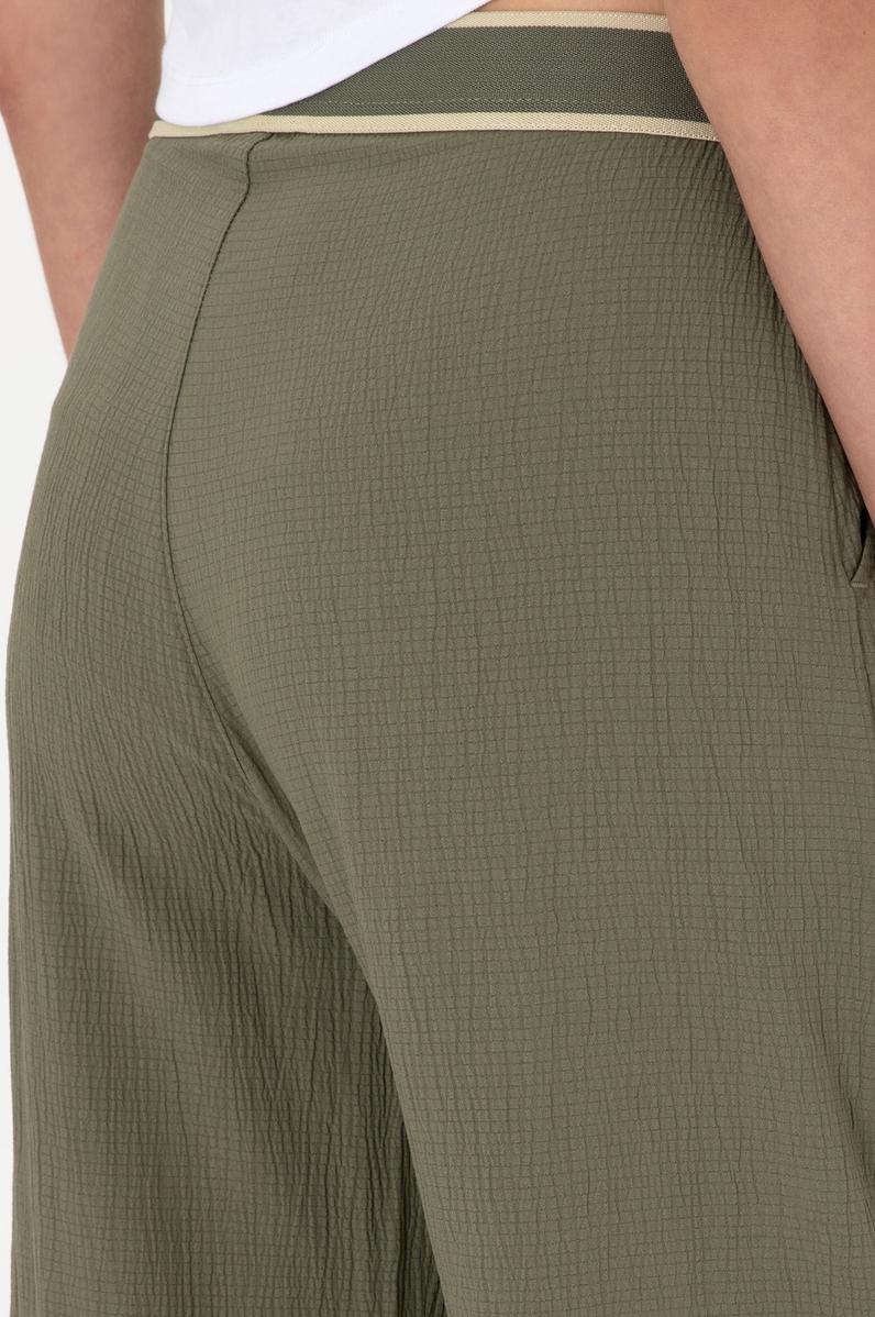 Kadın Koyu Haki Loose Fit Kanvas Pantolon