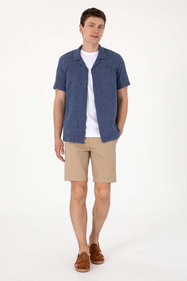 Erkek Açık Haki Dokuma Şort