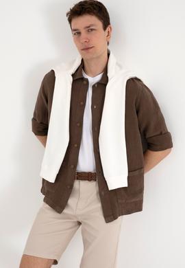 Erkek Vizon Uzun Kollu Gömlek - 50299590012