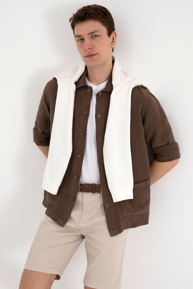 Erkek Vizon Uzun Kollu Gömlek - 50299590012