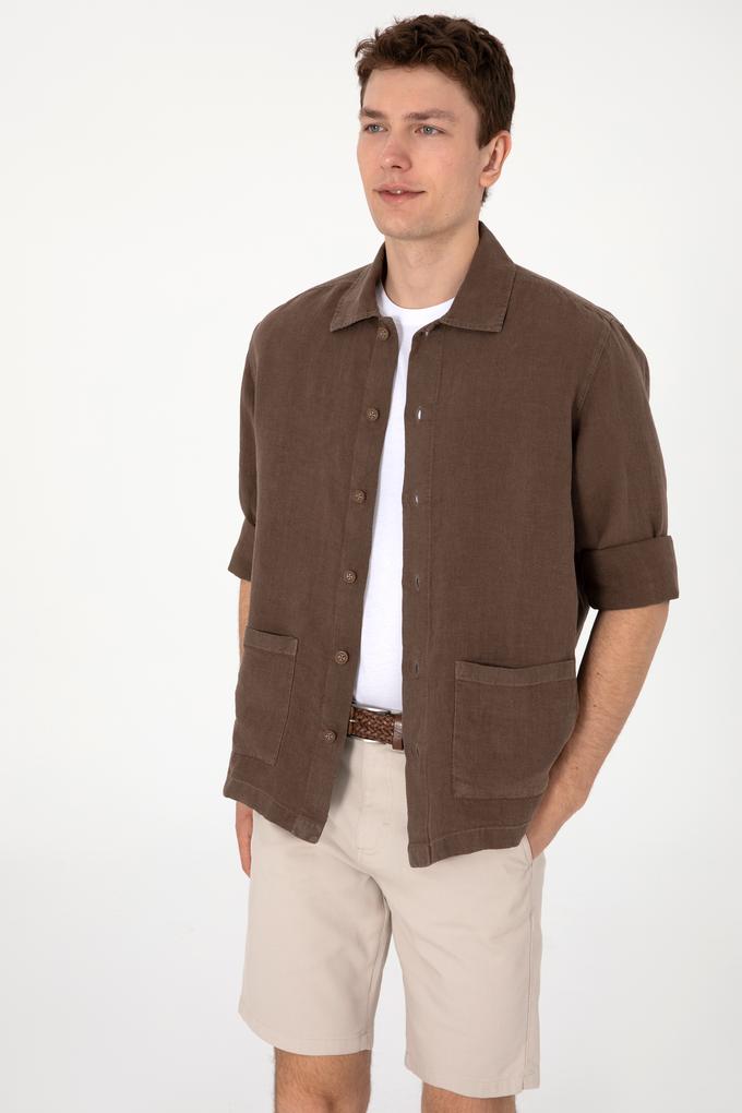 Erkek Vizon Uzun Kollu Gömlek