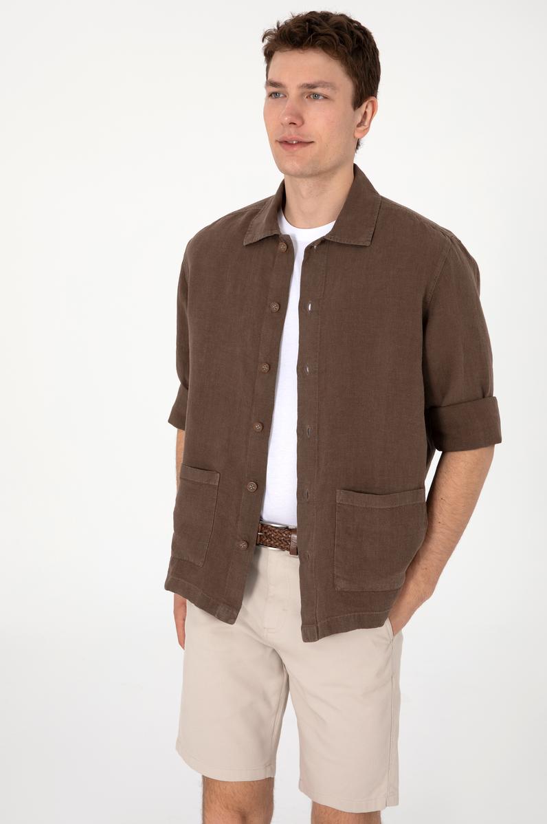 Erkek Vizon Uzun Kollu Gömlek