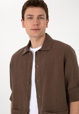 Erkek Vizon Uzun Kollu Gömlek - 50299590012