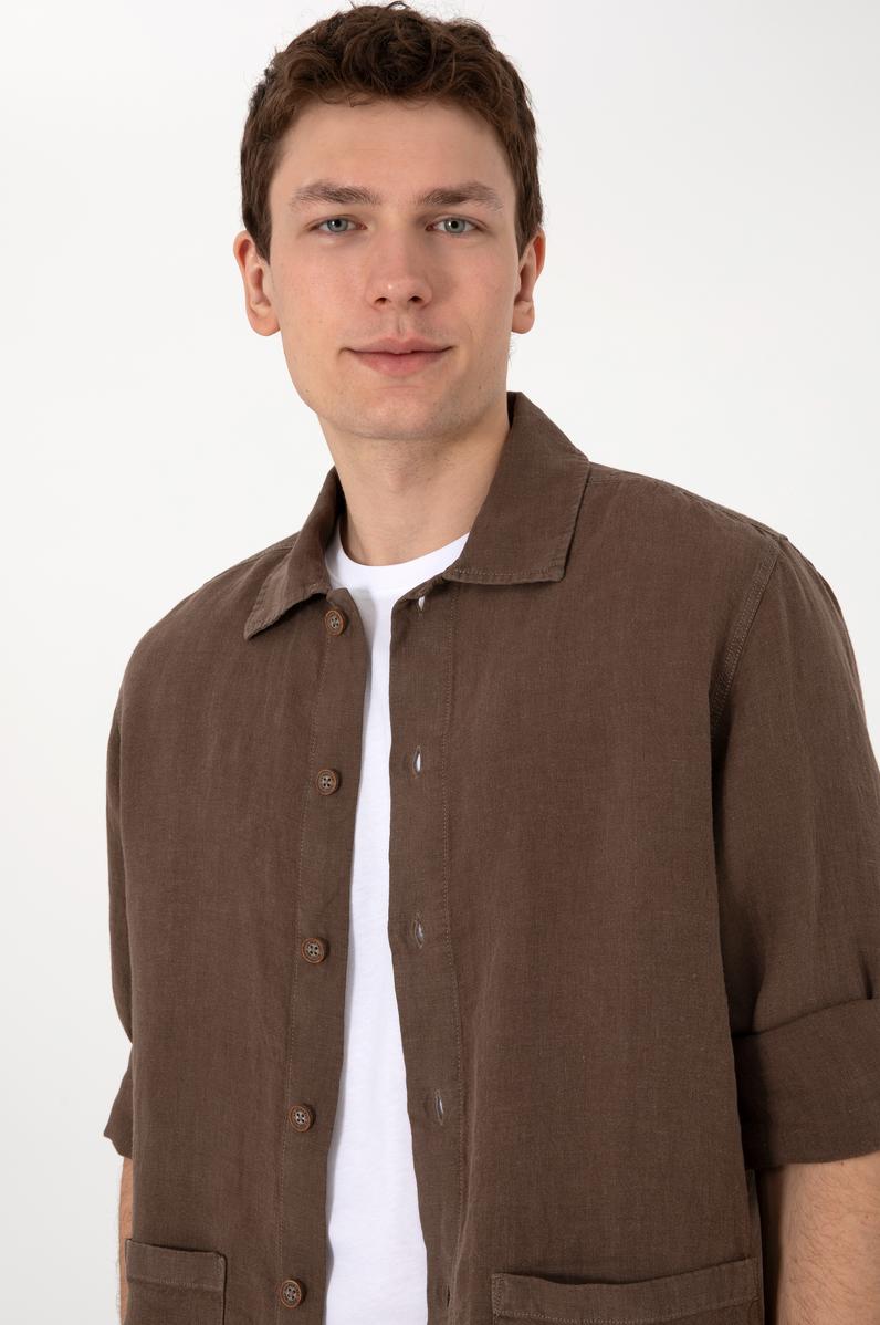 Erkek Vizon Uzun Kollu Gömlek