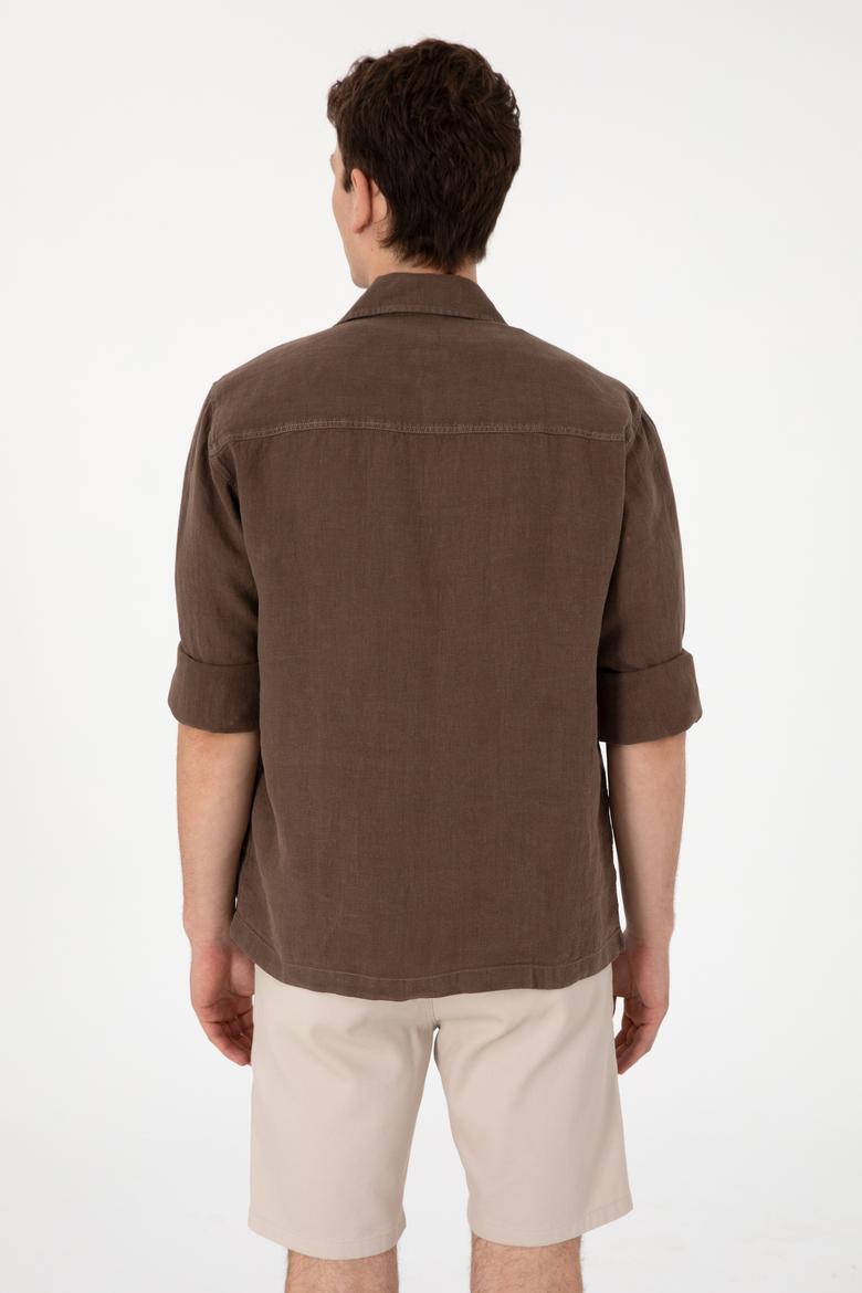 Erkek Vizon Uzun Kollu Gömlek - 50299590012