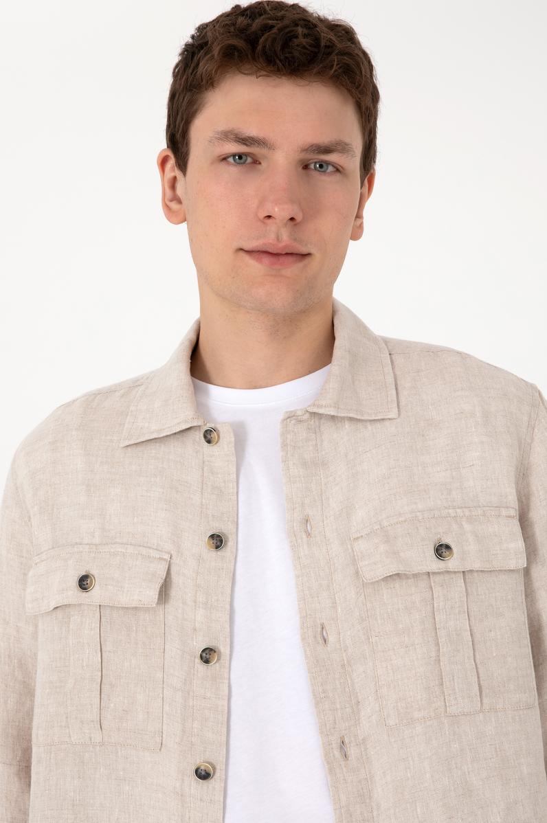 Erkek Taş Uzun Kollu Gömlek