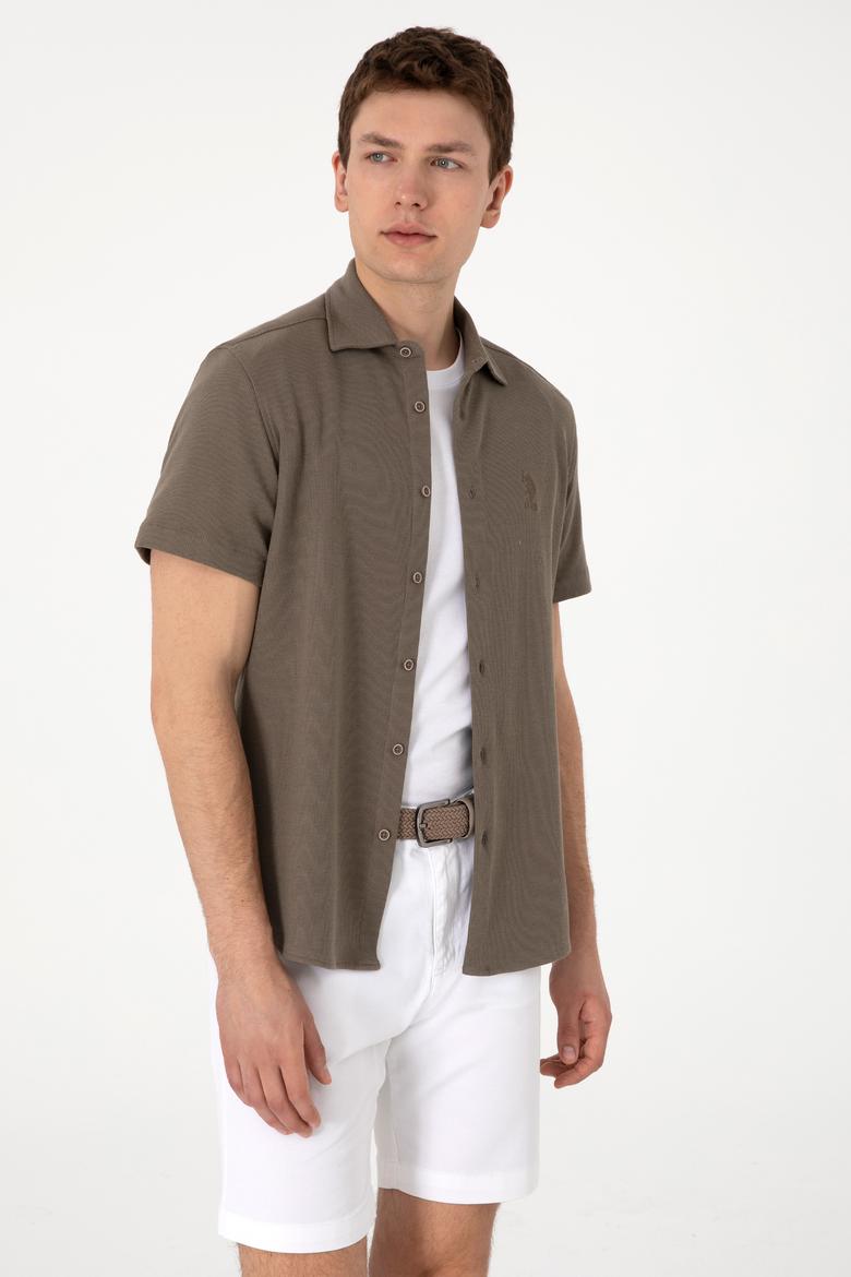 Erkek Vizon Örme Gömlek - 50300367033