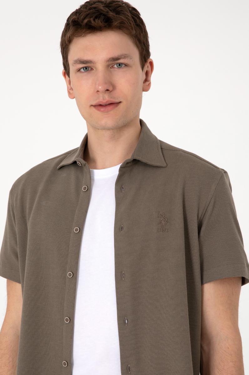 Erkek Vizon Örme Gömlek